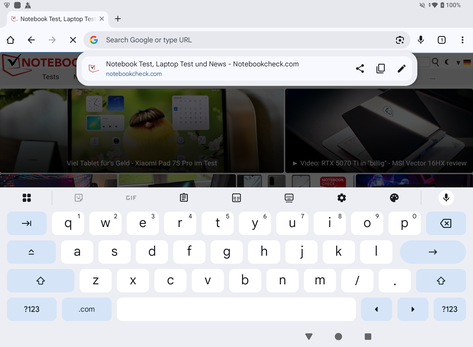Clavier en format paysage