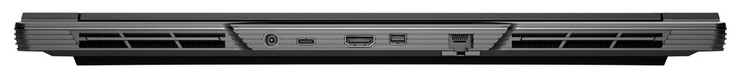 Arrière : Connexion d'alimentation, USB 3.2 Gen 2 (USB-C), HDMI 2.1, Mini DisplayPort 1.4a, Gigabit Ethernet (2.5 GBit/s)