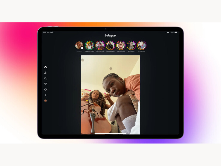 Une capture d'écran de la nouvelle interface Reels first sur la nouvelle application Instagram pour iPad. (Source de l'image : Instagram)