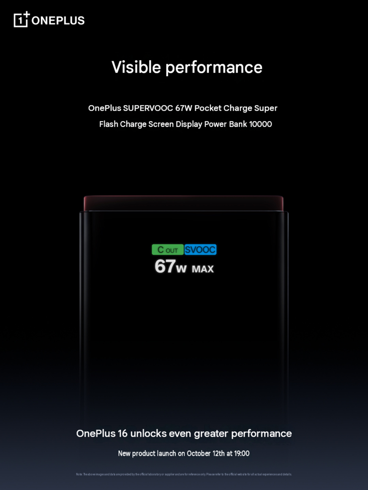 Images promotionnelles officielles de la nouvelle batterie externe SuperVOOC 67W.
