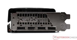Ports externes de la XFX Speedster QICK 308 Radeon RX 7600 Black Edition