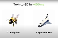 La production quasi instantanée est ce qui donne à LATTE3D un avantage sur les autres modèles d'IA (Image Source : NVIDIA)