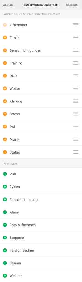 Xiaomi Mi Band 5 - Menu d'applis.