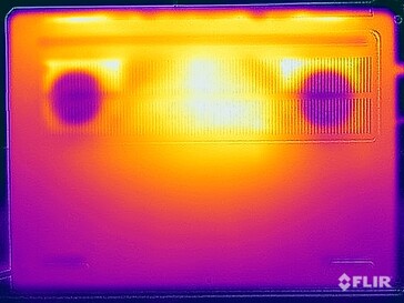 Températures de surface de l'essai sous contrainte (en bas)