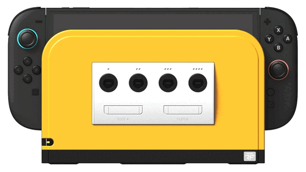 L'adaptateur BattleDock sera doté de façades remplaçables. (Source de l'image : Retro Fighters/Kickstarter)