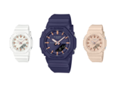 De gauche à droite (photo), Casio GMAP2100M-7A, GMAP2100M-2A et GMAP2100M-4A. (Source de l'image : Casio)