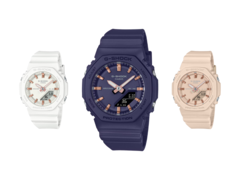 De gauche à droite (photo), Casio GMAP2100M-7A, GMAP2100M-2A et GMAP2100M-4A. (Source de l&#039;image : Casio)
