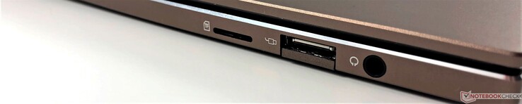 A droite : microSD, USB 2.0 Type-A, casque/micro combiné