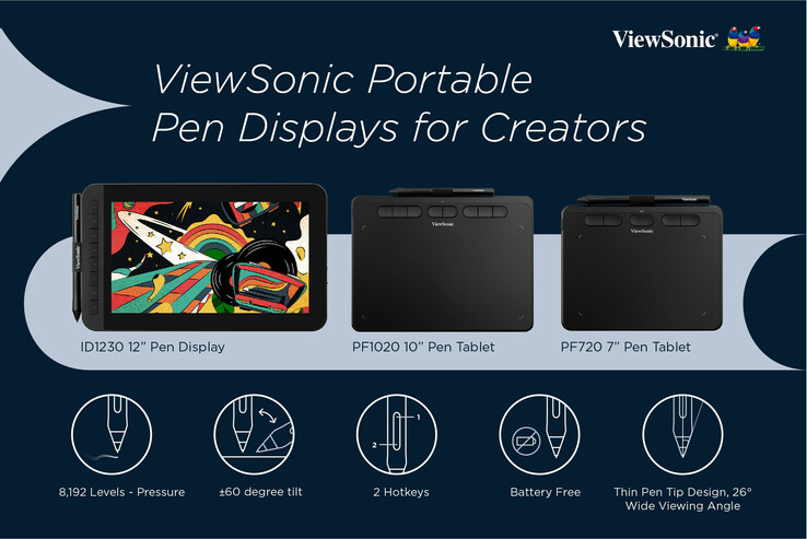 ViewSonic dévoile ses nouveaux outils de dessin/écriture pour les créateurs. (Source : ViewSonic)