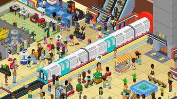 Image montrant une station de métro dans Overcrowd : A Commute 'Em Up. (Source de l'image : Steam)