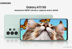 Le Galaxy A73 5G est le cinquième smartphone Galaxy de la série A annoncé ce mois-ci. (Image source : Samsung)