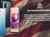 Le texte en espagnol indique "cet appareil est verrouillé" - Redmi Note 10S en photo. (Image source : Xiaomi/Reddit/Unsplash - édité)