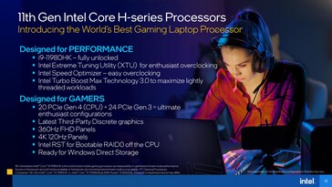 Caractéristiques du Intel Core i9-11980HK. (Source : Intel)