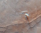 Un tourbillon de poussière photographié sur Mars (Source de l'image : ESA, TGO, et CaSSIS ; recadré)