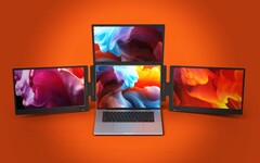 Le Triple Boost 14 Pro ajoute trois écrans de 14 pouces (Source d&#039;image : Aura Displays)