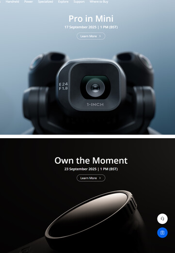 Le site web de DJI au Royaume-Uni montre le lancement prochain du Mini 5 Pro. (Source de l'image : DJI)