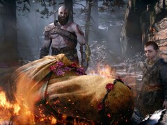 Une capture d'écran de la séquence d'introduction de Laufey dans God of War