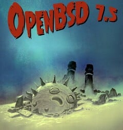 Affiche officielle d&#039;OpenBSD 7.5 (Source : OpenBSD)