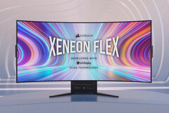 Le Corsair Xenon Flex 45WQHD240 possède le premier écran OLED pliable au monde. (Image source : Corsair)