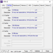 Acer TravelMate X3410 - CPU-Z : Caches.