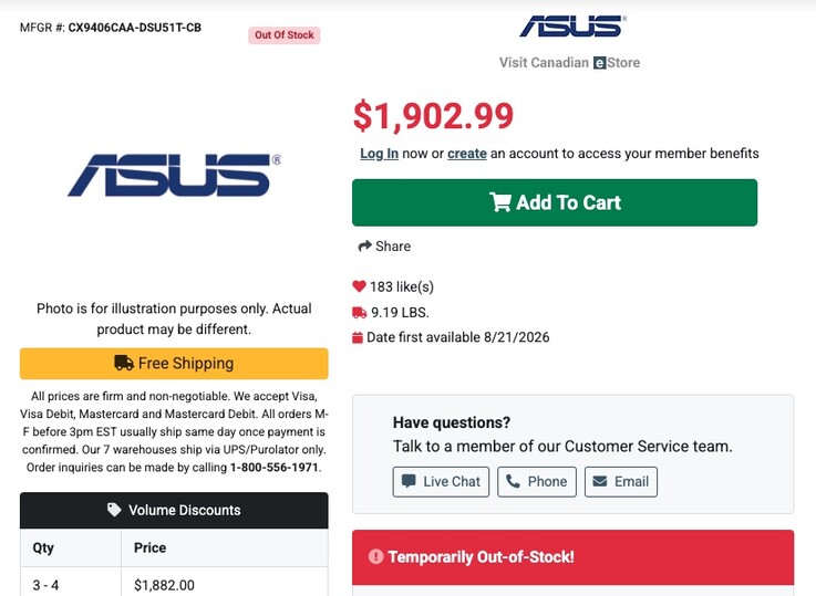 Le futur Googlebook Asus CX9406 devrait être assez onéreux, si l'on en croit les fuites concernant son prix.
