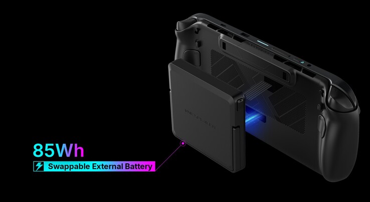 La console de jeu portable OneXPlayer X2 Mini est équipée d'une batterie amovible.