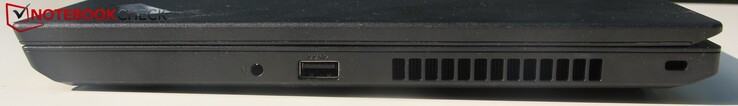 Côté droit : combo audio port (plug), USB A 3.0, verrou de sécurité Kensington.