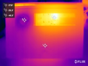 Températures de surface de l'essai sous contrainte (en bas)