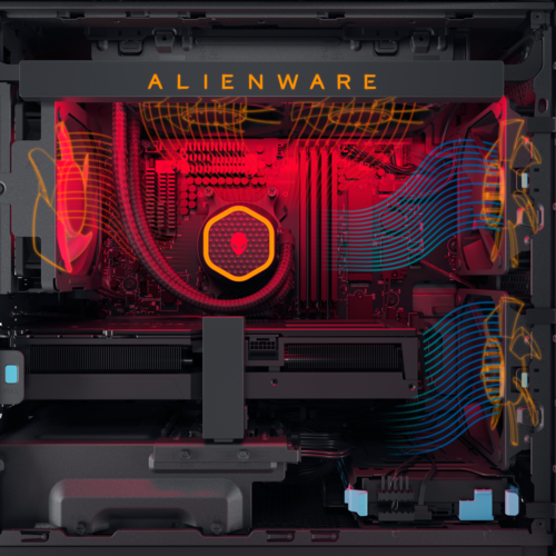 Panneau latéral transparent de l'Alienware Aurora R15 (image via Dell)