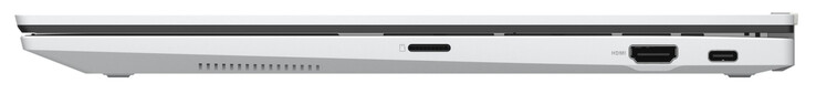 Côté droit : lecteur de carte mémoire (microSD), HDMI, USB 3.2 Gen 2 (Type-C ; Power Delivery, DisplayPort)