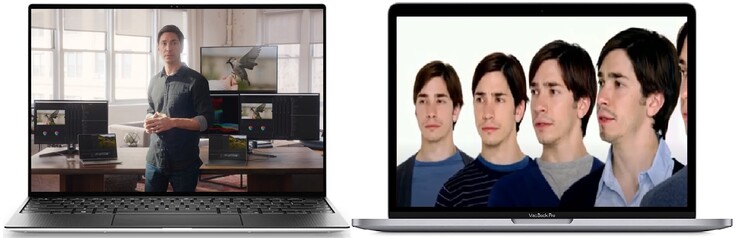 Justin d'Intel essaie d'ignorer la voix de la raison de Justin de Apple Mac. (Image source : Dell/Intel/Apple - édité)