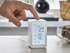 Le capteur intelligent de qualité de l&#039;air IKEA VINDSTYRKA peut être relié à d&#039;autres produits de maison intelligente. (Image source : IKEA)