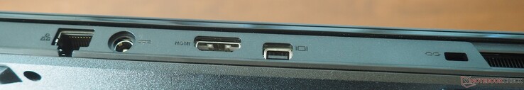 Arrière : RJ45-LAN, alimentation, HDMI, Mini-DisplayPort 1.4, verrou Kensington