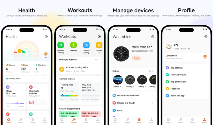 La nouvelle application Xiaomi Mi Fitness. (Source de l'image : Xiaomi)