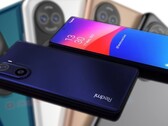 Un rendu de concept réalisé par un fan du Redmi K50 Pro présente un boîtier de caméra similaire à celui du Huawei P50 (arrière-plan). (Image source : Easy Access Tech/Pocket-lint - édité)