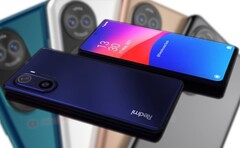 Un rendu de concept réalisé par un fan du Redmi K50 Pro présente un boîtier de caméra similaire à celui du Huawei P50 (arrière-plan). (Image source : Easy Access Tech/Pocket-lint - édité)