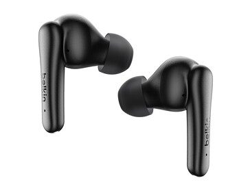 Les écouteurs SoundForm Rhythm ANC sont dotés d'une tige. (Source de l'image : Belkin)