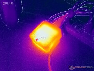 L'adaptateur secteur atteint plus de 43 °C lorsqu'il est soumis à des charges importantes.