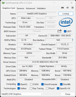 Graphique UHD GPU-Z