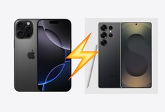 Le Samsung Galaxy S25 Ultra a donné du fil à retordre à l&#039;iPhone 16 Pro Max lors du test de vitesse de PhoneBuff. (Source de l&#039;image : Apple, Samsung, édité)
