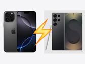 Le Samsung Galaxy S25 Ultra a donné du fil à retordre à l'iPhone 16 Pro Max lors du test de vitesse de PhoneBuff. (Source de l'image : Apple, Samsung, édité)