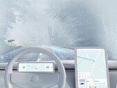  Un rendu de ce à quoi pourrait ressembler une voiture Volvo équipée d'un HUD à large champ de vision Spectralics. (Image : Volvo)