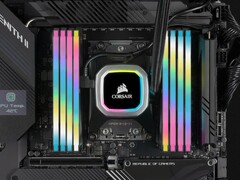 Mémoire Corsair Vengeance RGB Pro SL DDR4 montrée dans la carte mère (Image source : Corsair)