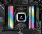 Mémoire Corsair Vengeance RGB Pro SL DDR4 montrée dans la carte mère (Image source : Corsair)