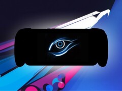 Silhouette d'un ordinateur de poche avec le logo de Gigabyte. (Source de l'image : Gigabyte - édité) 