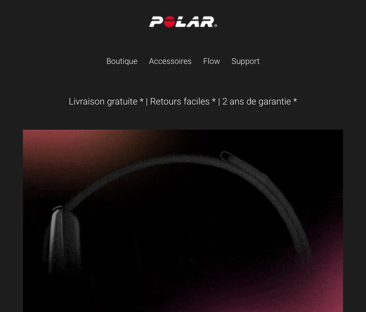 Une image d'introduction du prochain vêtement Polar partagée dans un courriel adressé aux clients de Polar. (Source de l'image : u/Ok-Employee-8939 via Reddit)