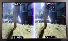 XeSS est presque deux fois plus rapide que la version native. (Source de l&#039;image : Intel)