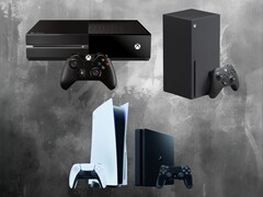 Les consoles Xbox One, Xbox Series X, PS4 et PS5 sont représentées (Source de l&#039;image : Microsoft Gaming, Sony PlayStation avec modifications)