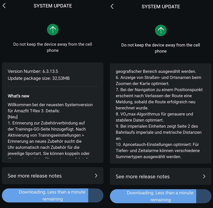 La mise à jour vers la version 6.3.13.5 introduit également de nouvelles fonctionnalités
