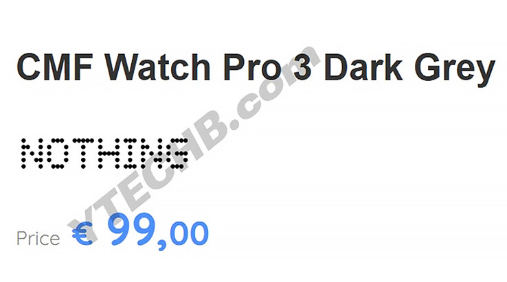 Fuite du prix de la CMF Watch Pro 3 (Image source : YTECHB)